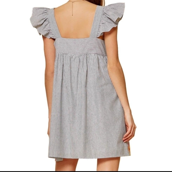 NWT Savanna‎ Jane Ruffle Sleeves Embroidered Dress Small - Picture 6 of 6